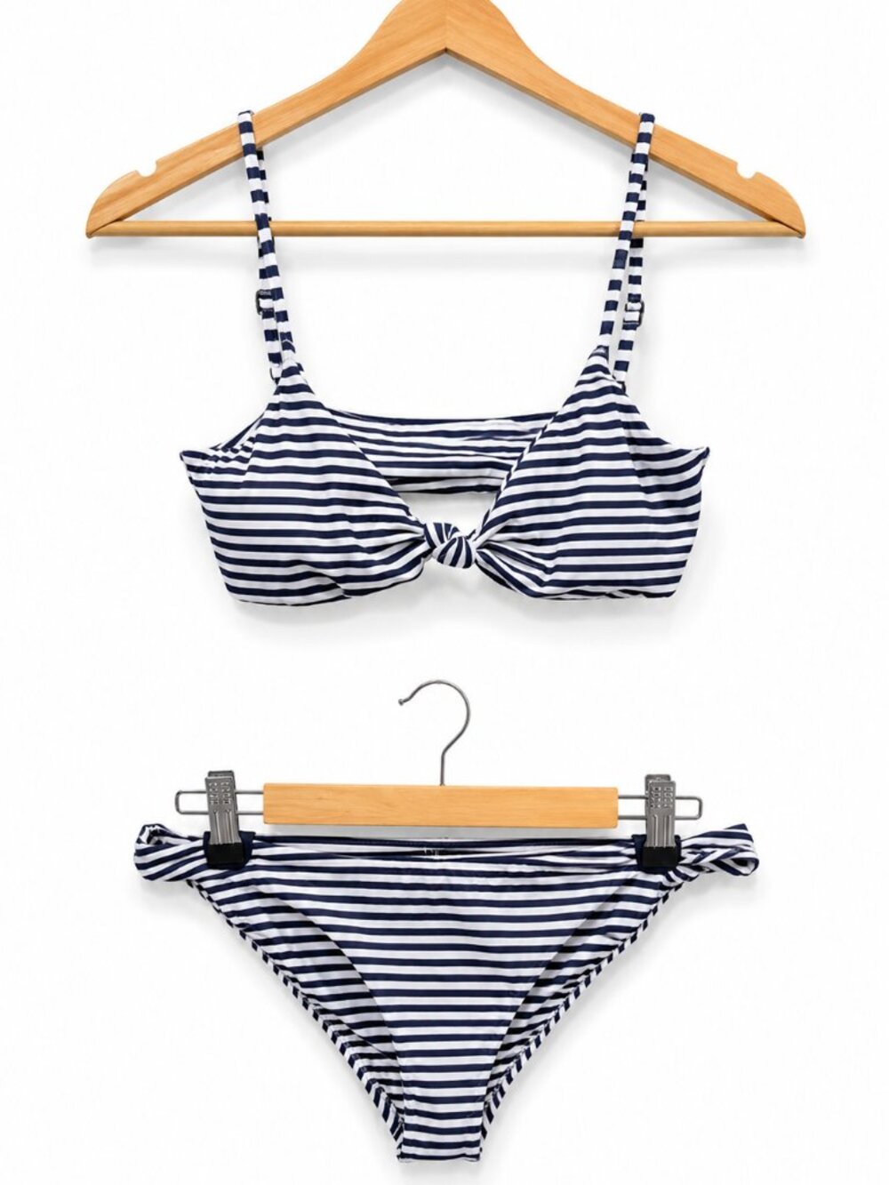 O’Neill Navy & White Striped Knot Front Bikini Set